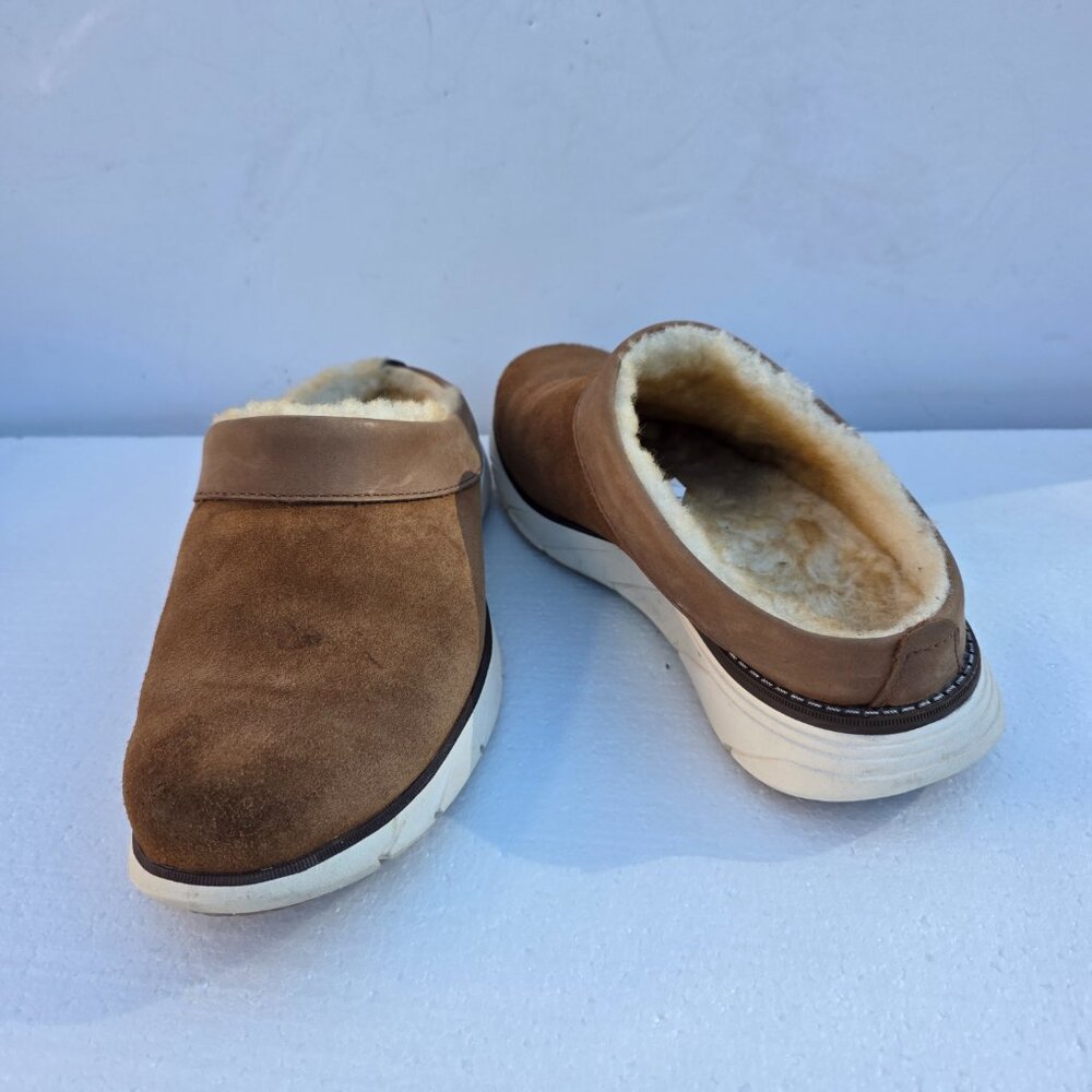 L.L.Bean KennebecBrown Suede Real Lamb Fur Shearling Clogs Shoes Women's 6M - Picture 13 of 14